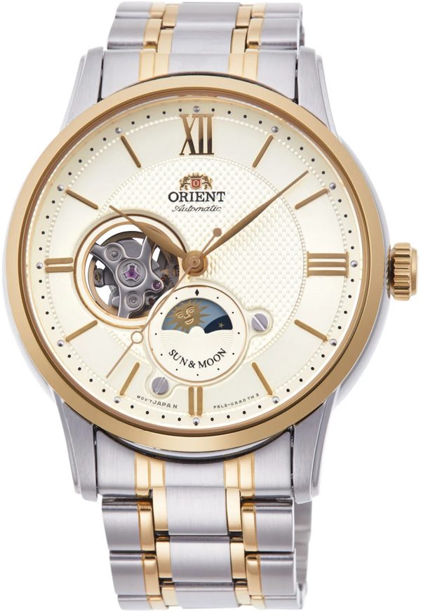 Orient Classic Sun and Moon Open Heart Automatic RA-AS0001S00B